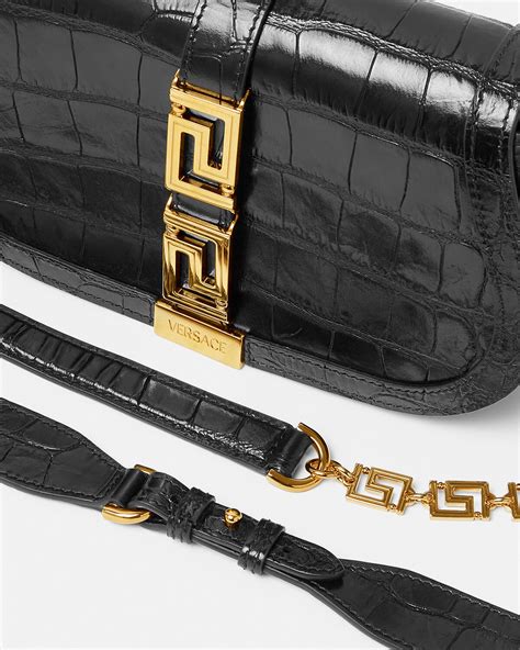 Greca Goddess Shoulder Bag Black,Gold 